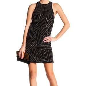 Trina Turk SILK Galina Stud Sparkle Shine Black Cocktail Dress